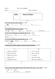 English Worksheet: grade6
