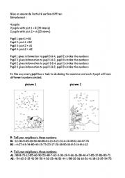 English Worksheet: Pair work with numbers