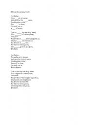 English Worksheet: OUR FATHER