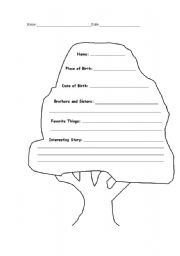 English worksheet: My tree