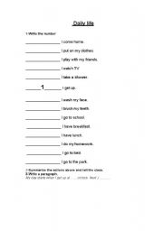 English Worksheet: Daily life 