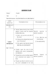 English worksheet: lesson plan using big book