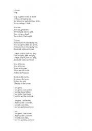 English Worksheet: Colours