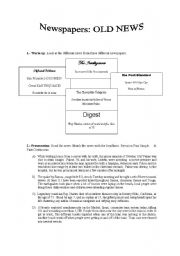 English worksheet: Newspapers