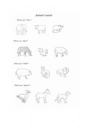 English Worksheet: Animal sounds