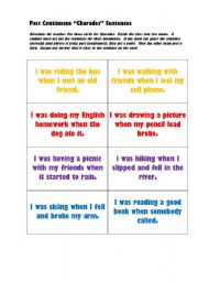 English Worksheet: Past Continuous 