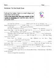 English worksheet: Past Simple: Mother Goose