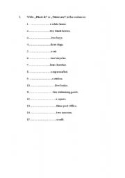 English worksheet: Fill in with There is or There are