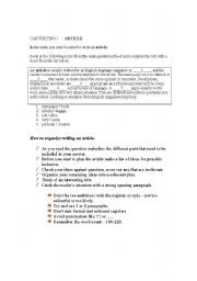 English Worksheet: CAE WRITING - AN ARTICLE