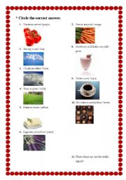 English worksheet: colours pictionary
