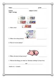 English Worksheet: money matters