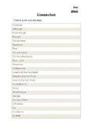 English Worksheet: Connector