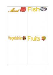 English worksheet: Classifying food 1