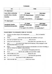 English Worksheet: If-clauses I and II