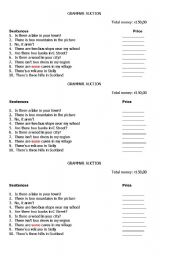 English worksheet: Grammar Auction