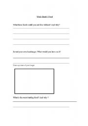 English worksheet: discussing food