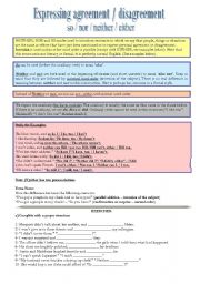 English Worksheet: Expressing agreement / disagreement