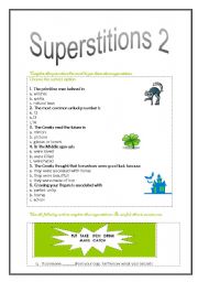 English Worksheet: Superstitions part2