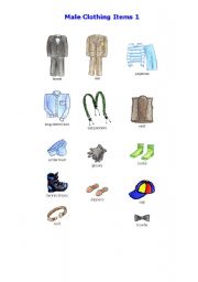 English worksheet: Male Clothing 
