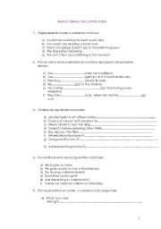 English Worksheet: presente simple y continuo