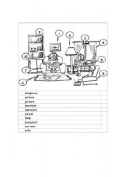 English Worksheet: Parts of the house 