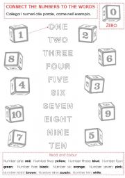 English Worksheet: connect the numbers to the words