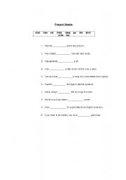 English worksheet: Present Simple