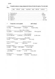 English worksheet: comparatives