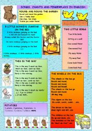 English Worksheet: SONGS