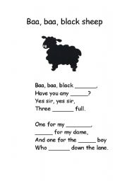 Baa, baa, black sheep - fill in missing words