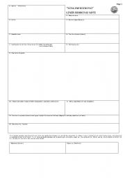 English worksheet: bimco booking note