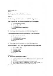 English Worksheet: English Grammar EOC Practice Quiz