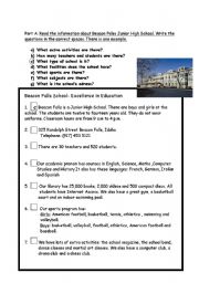 English worksheet: reading