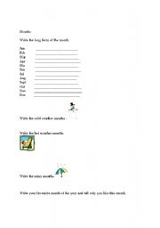 English worksheet: Months