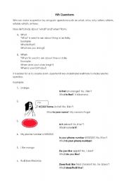 English Worksheet: what & when question
