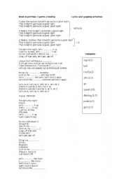 English Worksheet: Fill in the blanks activity about song: I gotta feeling, Black Eyed peas