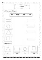 English worksheet: Shapes