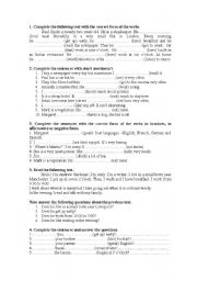 English Worksheet: Present simple exercises