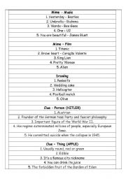 English Worksheet: Miming game