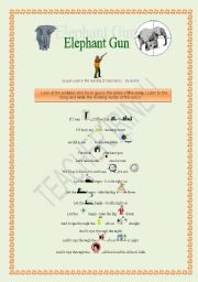 English worksheet: ELEPHANT GUN (By Beirut)