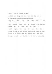 English Worksheet: 911 mixed up sentences