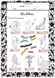 English Worksheet: WILD ANIMALS