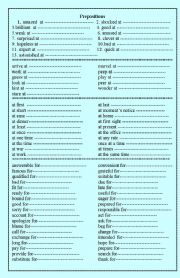 English Worksheet: preposition