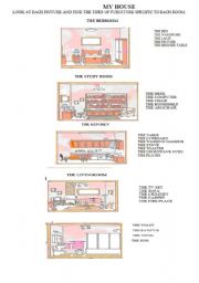 English Worksheet: rooms and furniture