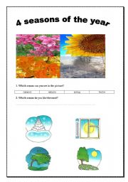 English worksheet: seasons of the year