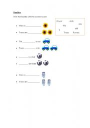 English Worksheet: Use of these and this