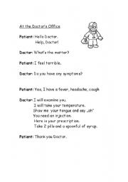 English worksheet: At the doctors office