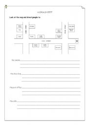 English Worksheet: giving directions