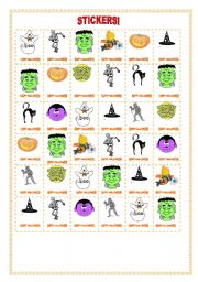 English Worksheet: STICKERS - HALLOWEEN