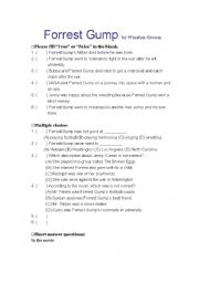 English Worksheet: Forrest Gump worksheet